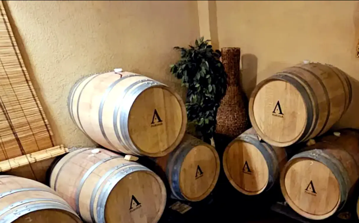 Barricas de roble francés en la bodega de Montsant